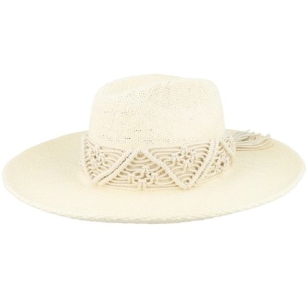 Brixton - Matteo Bone/Bone Straw Hat Straw Black Hat - @ Hatstore