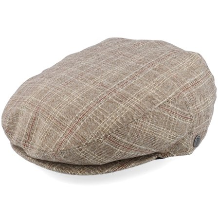 Jaxon & James - Beige flatcap Czapka Z Daszkiem - Grantville Plaid Tan Flat Cap @ Hatstore