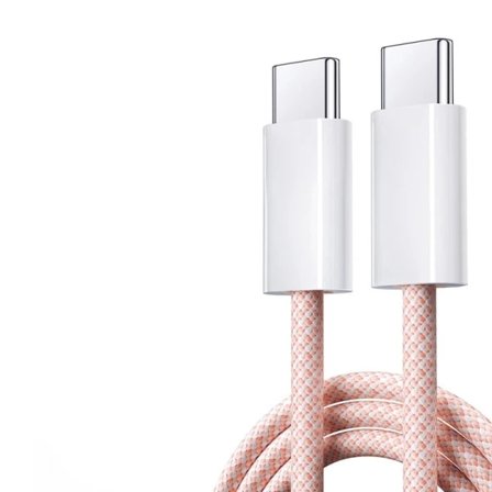 2023 Original USB C-kabel for iPhone 15 Pro Max iPad PD 65W 45W 25W Turbolading Type C Hurtiglader for Samsung S23 S22 Rosa 1m_tfrf