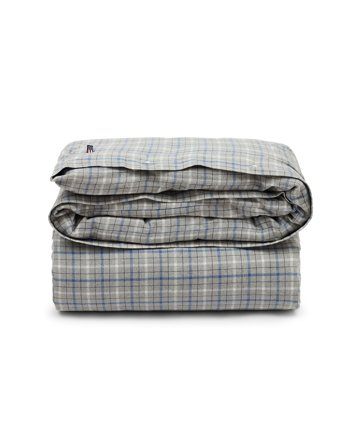 Lexington Gray/Blue Checked Cotton Flannel Bed Set
