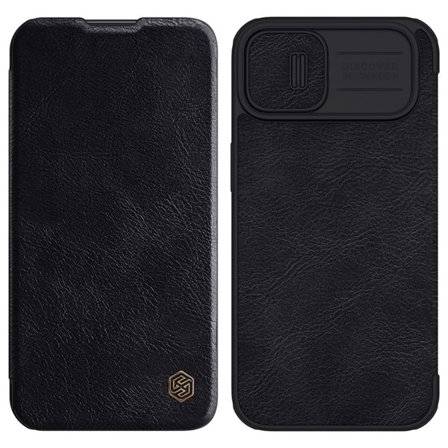 Nillkin Qin Leather Pro Case iPhone 14 Plus Camera Cover Holster Cover Flip Case Black