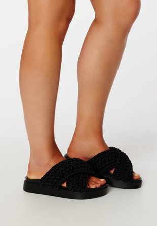 INUIKII Slipper Woven 201 Black Sko