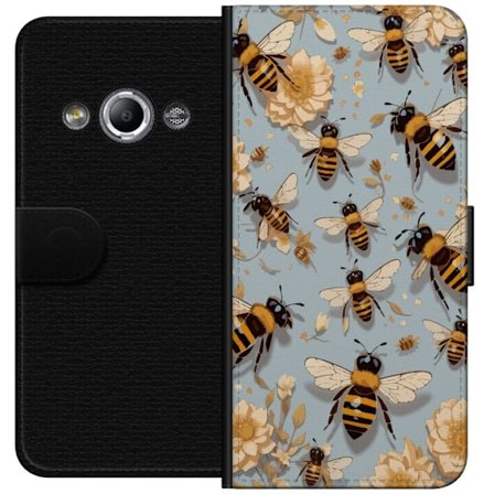 Yhteensopiva Lompakkokotelo Samsung Galaxy Xcover 3 Mehiläisiä ja Kukkia Luonnon Inspiroimassa Suunnittelussa Sininen Tausta Ihanalla Motiivilla, jo