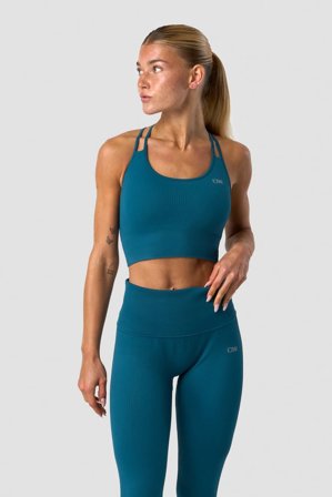 ICANIWILL - Ribbed Define Seamless Sports Bra Teal - Sports-BH - Damer - Træningstøj fra ICIW
