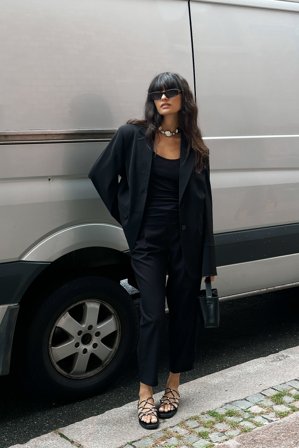 NA-KD Oversized Blazer With Wide Sleeves - Oversized Blazer - Sort - EU 42