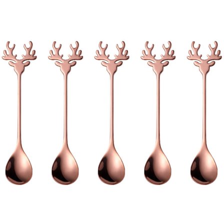 5 kpl Joululusikoita, Joulupöytä Kaffe Tee Keitto Sekoituslusikka Jälkiruoka Kakku Jäätelölusikka