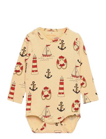Lighthouse Aop Ls Body Patterned Mini Rodini
