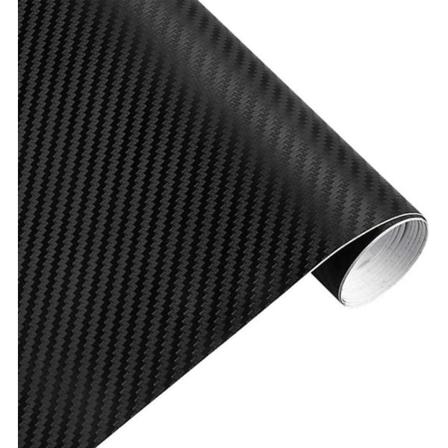 (1520 x 300 mm)Matt Svart Karbonfiber Vinyl Wrap Rull med Plastskraper, Selvklebende