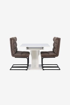 Venture Home - Spisegruppe Pluto med 4 stk stoler Zizo - Hvit - Spisegruppe 4 personer - Fra Homeroom