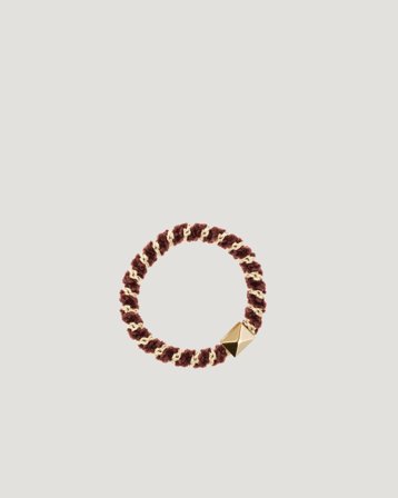 Dark Department Fluffy Fat Hair Tie W/Gold Röd Accessoarer Tjej - Kids Brand Store