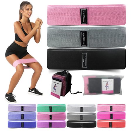 Elastiskt tyg fitnessband, [3-pack] Resistance Band 3 styrka