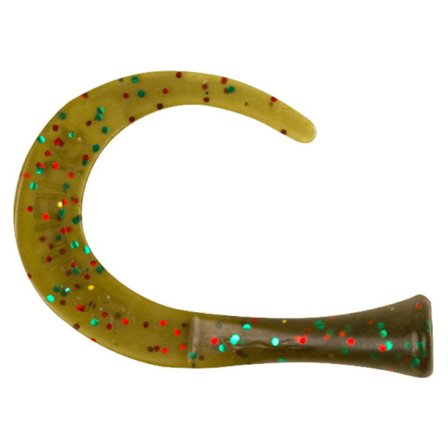 TrueGlide Guppie Tail Down Size, 3 curly, Mossgreen Glitter