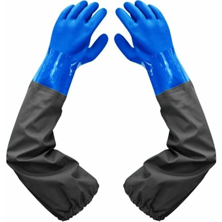 Frostade Vattentäta Handskar - Damrengöringshandskar, 66 cm Flockfodrade Elastiska Manschetter, För Kemisk Industri Jordbruk Fiske