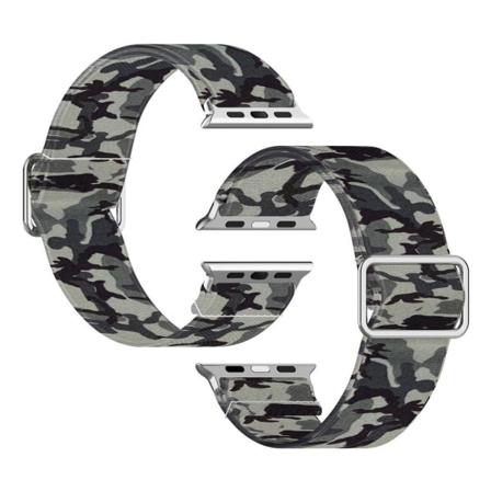Apple Watch Series 6 / 5 40 mm urrem med mønsterprint - Camouflage Grå Silver grey