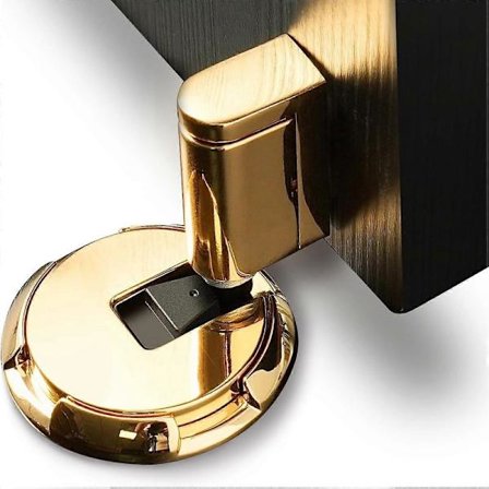 SCSYV Vindtät Dörrstopp Inomhus Kraftig Golvdörrstopp Håll Dörren Öppen Mekanisk Ingen Borrning Dörrstopp med Skruvar och 3M Självhäftande, 1-pack