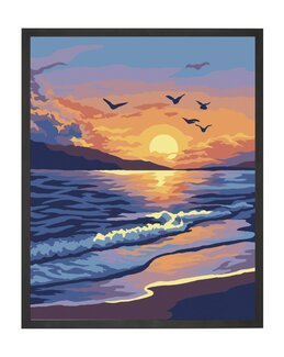 Paint By Numbers Sonnenuntergang am Meer - WizardiArt