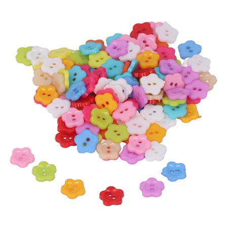 200 stk. Blomsterknapper Fargerike DIY Plast Glansfulle Dekorative 1,3x1,3cm 0,5x0,5in Syknapper for Scrapbooking