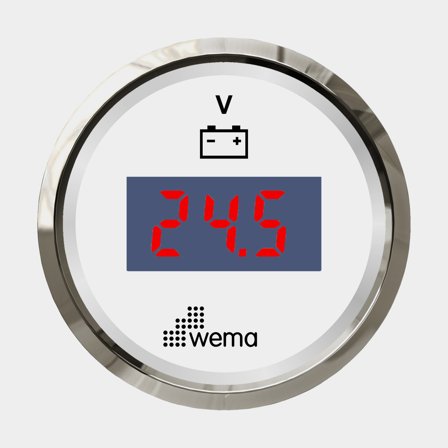 Voltmätare 8-32V digital vit Silverline