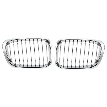 2x Krom Front Huv Njur Galler Grill För 1998-2001 E46 320i 323i 325i 328i 330i 4-dörrars Sedan