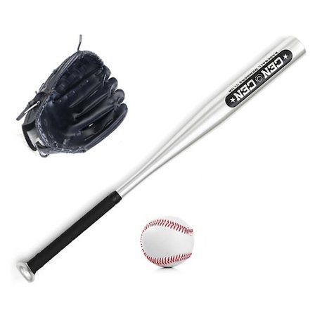 Baseball set med basebollträ + baseboll + basebollhandskar 25 tum aluminiumlegering basebollträ 10,5 tum