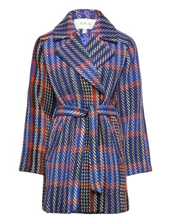 Yasivera Wool Mix Coat S. Outerwear Coats Winter Coats Multi/mönstrad YAS