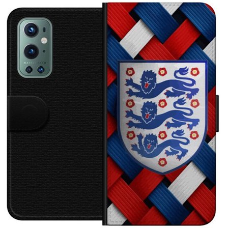 Yhteensopiva Lompakkokotelo OnePlus OnePlus 9 Pro Graafinen Englanti-aihe heraldisilla leijonilla ja punaisella, valkoisella ja sinisellä punotulla k