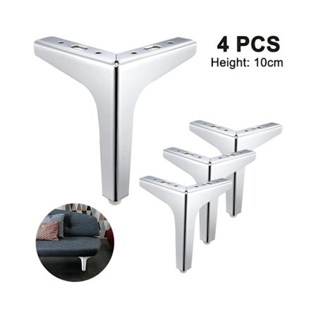 4-pakks metallmøbler sofaben, moderne DIY møbler ben