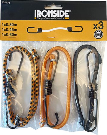 IRONSIDE Bagasjestropp 3pk 300-450-600mm