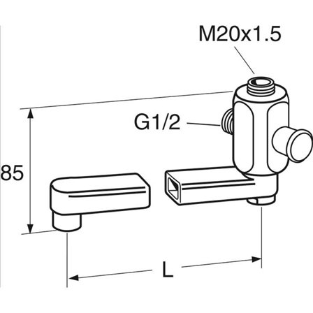 Gustavsberg GB41635270 Utloppspip svängbar, M20x1,5 x G15, Badrum