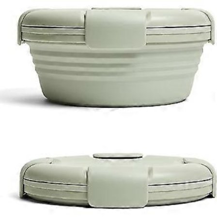 Sammenklappelig Skål Sammenklappelig Madpakke Skål | Genanvendelig Madkasse (1,1 Liter, grøn)