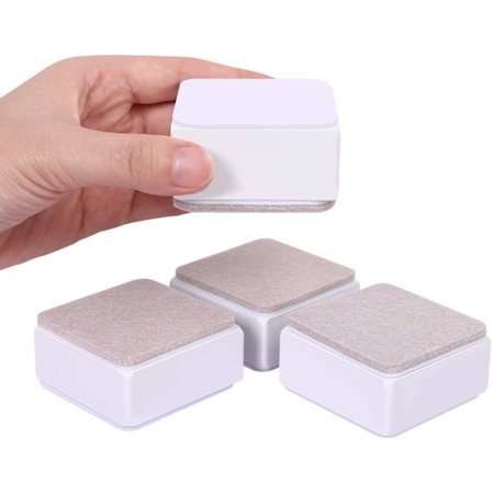 30 mm møbelhøyner, 60 mm diameter selvklebende kraftige sengehøyner legger til 30 mm høyde til senger sofaer skap firkantet hvit