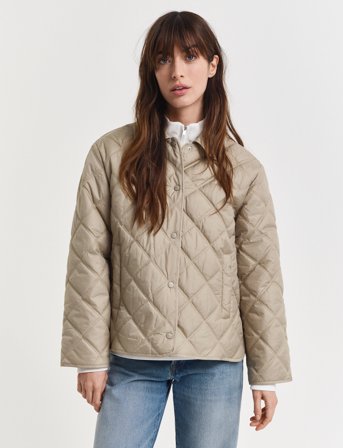 GANT Quilted Jacket With Collar - Beige - XL/XXL