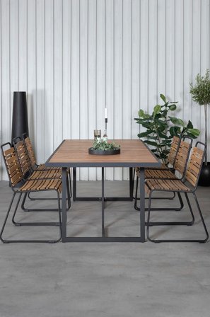 Venture Home - Ruokailuryhmä Khung ja ruokapöydän tuolit Bois, 6 kpl - Ruskea - Ruokailuryhmät - - Homeroom
