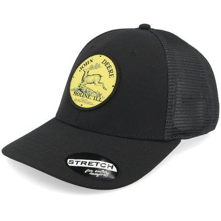 John Deere - Černá trucker Kšiltovka - Vintage Round Patch Black Trucker @ Hatstore