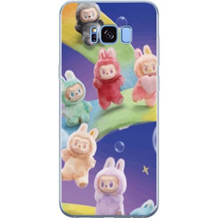 Kompatibel Mobilcover til Samsung Samsung Galaxy S8 La.bubu regnbue plakat la.bubu figur kaninkostume legetøj sød pastel farverig anime stil design