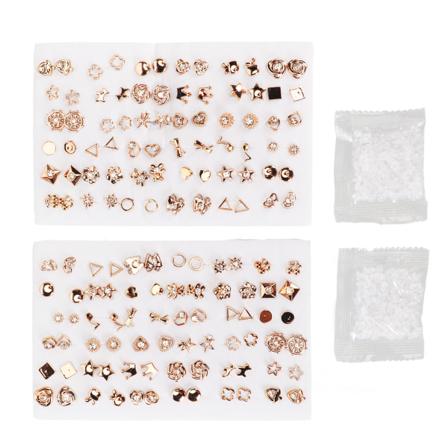 2 pakker ørestikker sæt 72 par guld ørestikker sæt med rhinestone til piger kvinder mænd