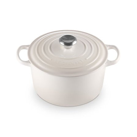 LE CREUSET Signature støpejern dyp rund gryte 24cm Meringue