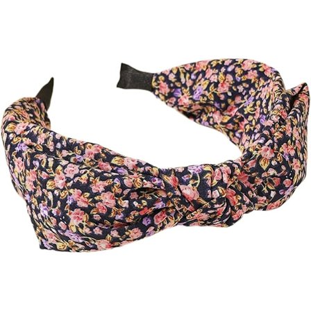 Hårbånd til voksne kvinder med rosetmønster, knyttet hårbånd, stoftrykt hårbånd, tvundet hårbånd, kaninører, brede hårbøjler, boheme-hårbånd