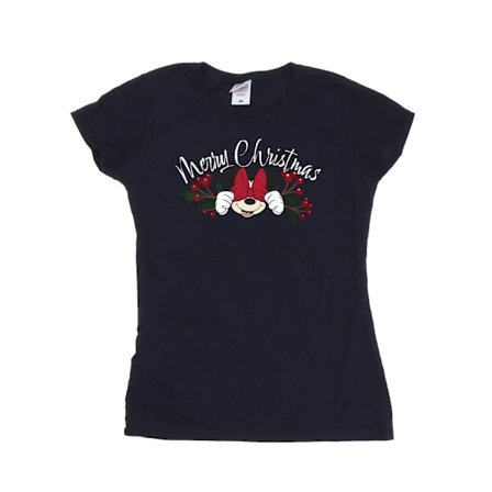 Disney Dam/Kvinnor Minnie Mouse Jul Holly Bomull T-Shir
