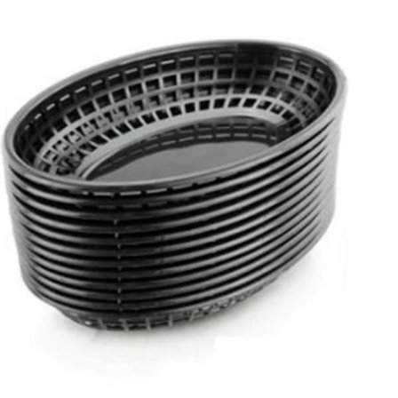 12 st Plast Snabbmatskorgar Oval Serveringsfat, Frukost Middagstallrikar Pommes Frites Tårta