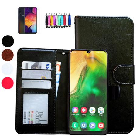 Samsung Galaxy A50 - PU Læder Pung Etui Vit