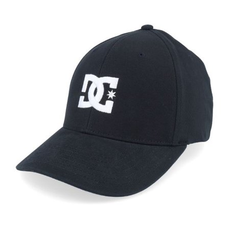 DC - Svart flexfit Keps - Cap Star Black Flexfit @ Hatstore