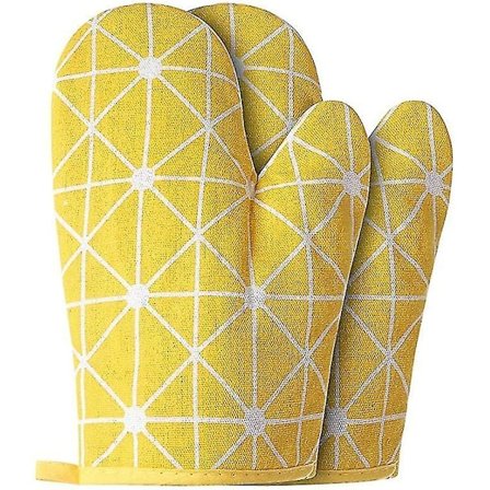 2-delt sæt ovnvanter BBQ handsker Genbrugt bomuld Anti-slip madlavning