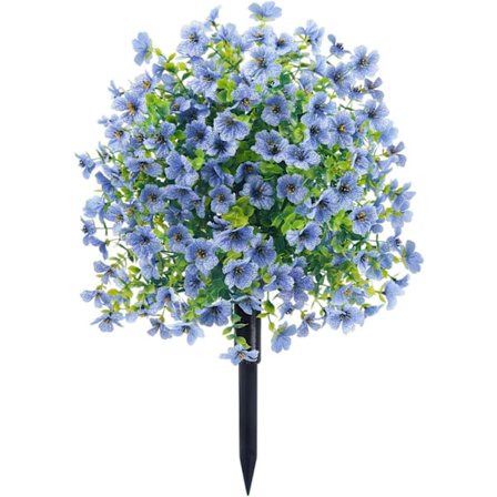 Kunstige Blomster Havestager, Eukalyptus & Blomstrende Stilk Dekoration med Jordspyd - Forår til Sommer Haveindretning til Stier, Por