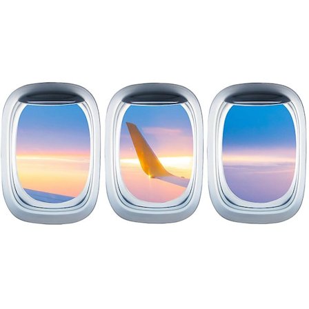 3 stk. kreative simulerede flyvinduesklistermærker, falske vinduesvægklistermærker, hjemmets vægklistermærker (50,00X35,00X0,20CM, som vist på 