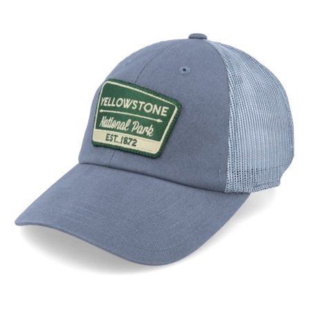 American Needle - Blauw trucker Cap - Raglan Bones Yellowstone National Park St. Blue Trucker @ Hatstore