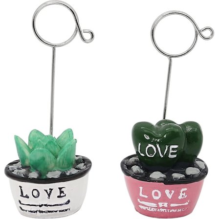 Memo Klips Holder Stativ, Foto Klips, Mini Plant Reserveret Nummer Klips Til Kontor Skrivebords Ornament, Hjem Dekoration (2 Stk, Hvid, Rosa)