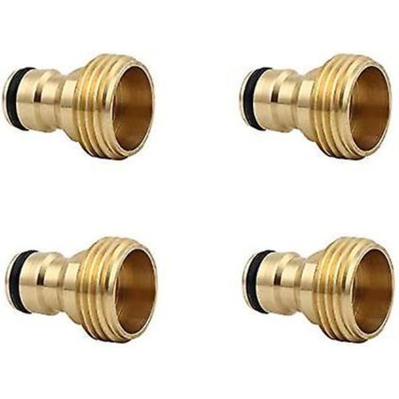 4 stk. Hurtigkobling til haveslange 3/4 tommer messing han gevind slangekobling hurtigkoblingsadapter