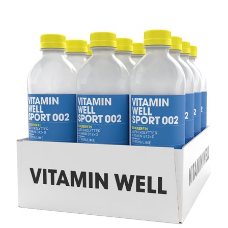 Øvrige 12 x Vitamin Well Sport, 500 ml, Sport 002 Citron/Lime - Bodyman.dk