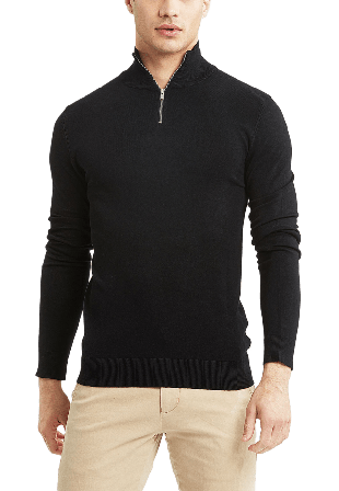Lindbergh Ecovero half zip L/S knit Överdelar Herr Svart L